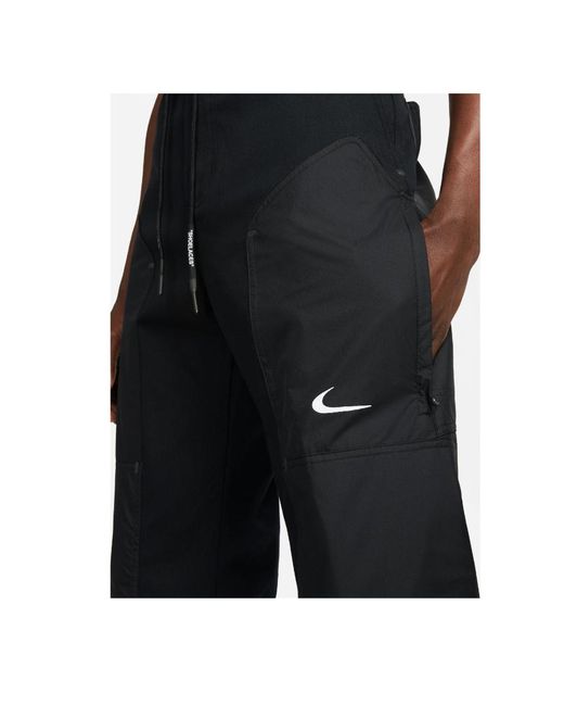 Nike Black X Off- Drawstring Straight Leg Trousers for men
