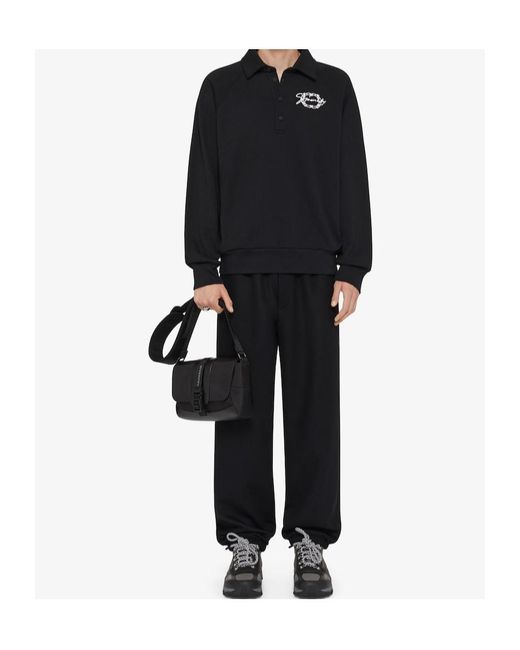 Givenchy Black Embroidered-Logo Polo Shirt for men