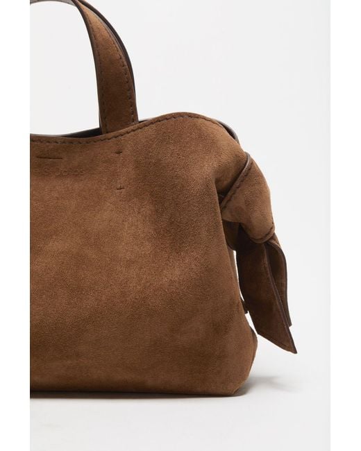 Acne Brown Musubi Logo Embossed Tote Bag