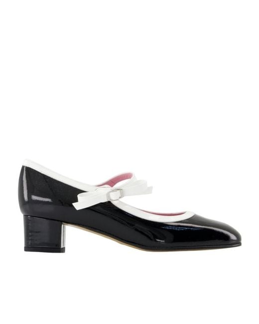 CAREL PARIS Black Carel Kina Bow Mary Janes Pumps