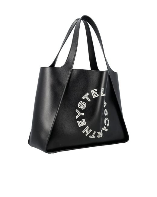 Stella McCartney Black Logo-Print Tote Bag