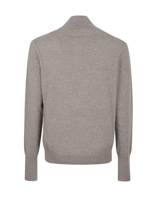 Ballantyne Gray Half-Zip Knitted Jumper for men