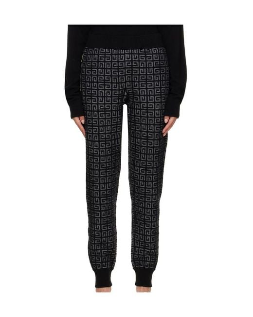 Givenchy Black 4G Monogram Cashmere Track Pants