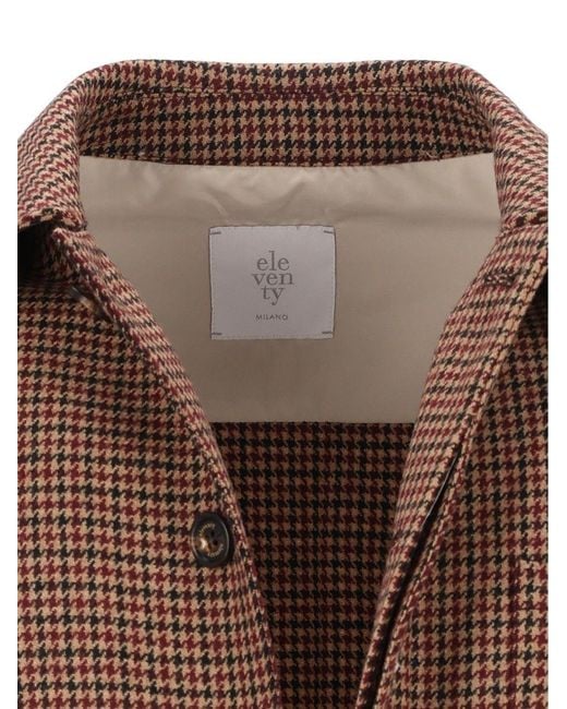 Eleventy Brown Long-Sleeve Casual Jacket for men