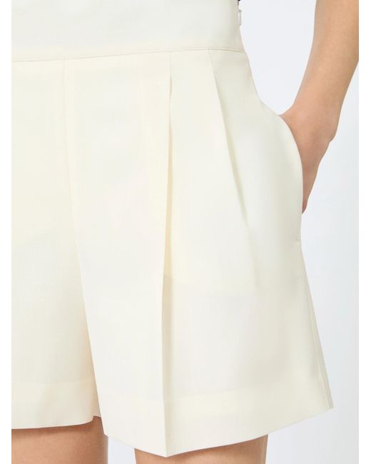 Max Mara White Pleated Tailored Shorts