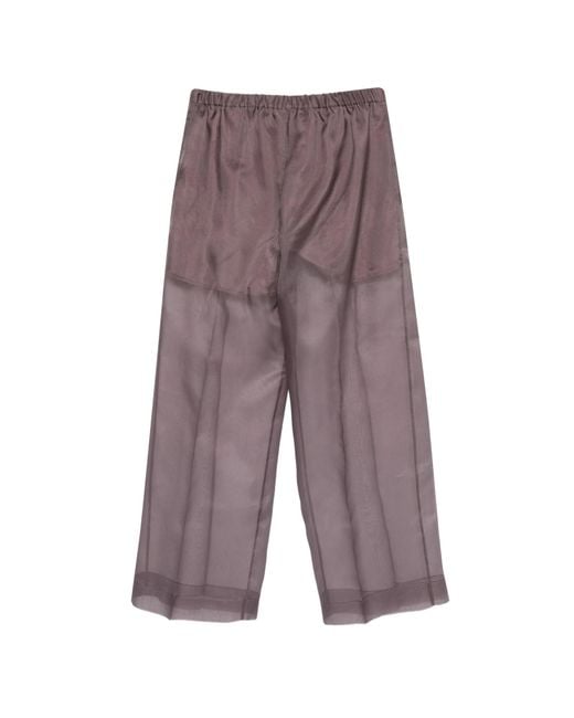Antonelli Purple Sheer Wide-Leg Trousers