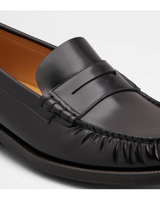 Tod's Black Gathered Detail Loafers for men