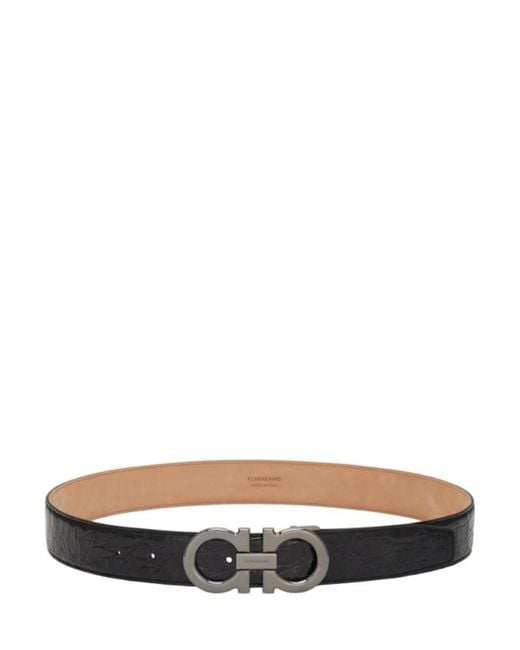 Ferragamo Black Ferragamo Reversible Belt Set for men