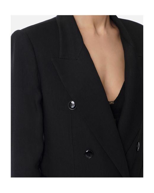 Elisabetta Franchi Black Linen-Blend Gabardine Jacket