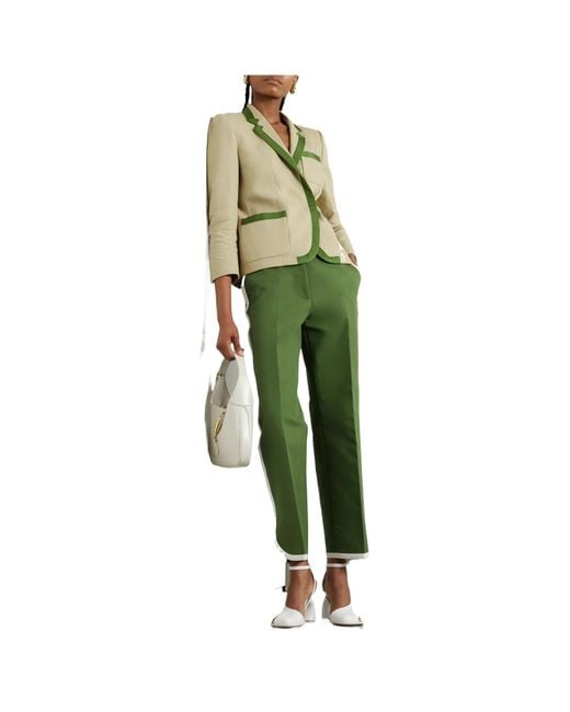 Dries Van Noten Green Bassie V-Neck Long-Sleeved Jacket