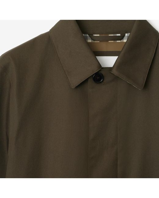 Burberry Green Cotton Gabardine Car Coat for men