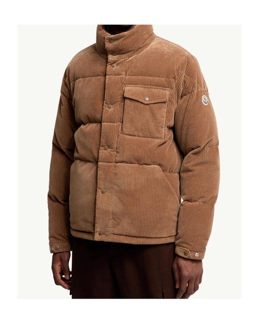 Moncler Brown Serrant Logo Patch Padded Jacket for men
