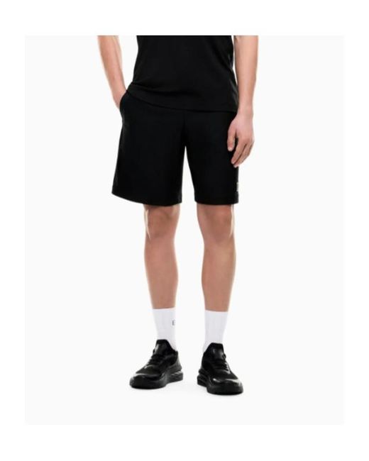 EA7 Black Logo Shorts for men