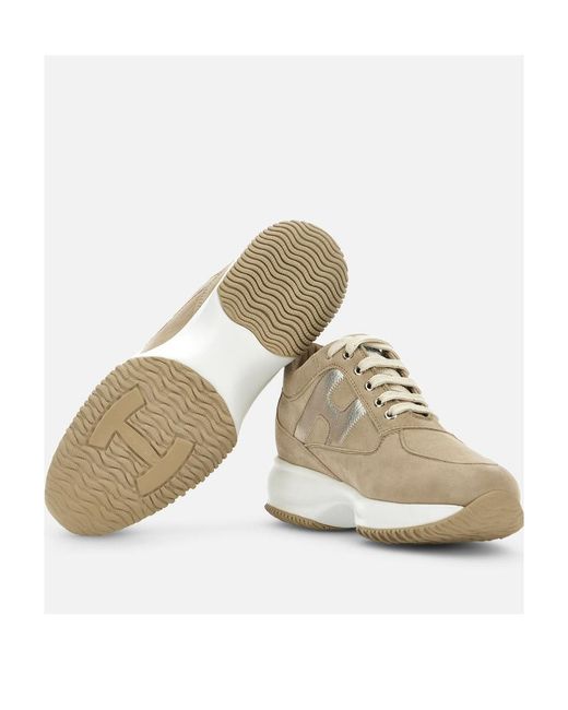 Hogan Natural Interactive Lace-Up Sneakers