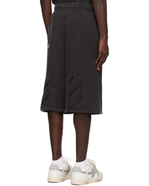 Off-White c/o Virgil Abloh Black Graphic Printed High Waist Shorts for men