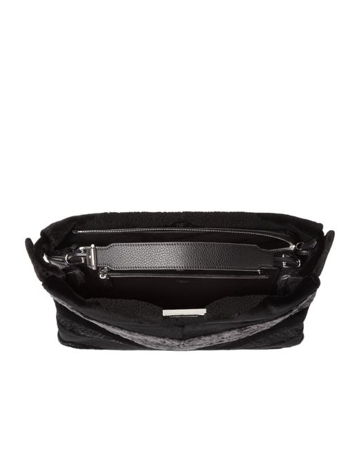 Fendi Black Maxi Peekaboo Soft Inlaid Fur Bag for men