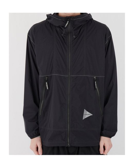 And Wander Black Pertex Windproof Jacket for men