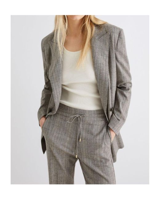 Marella Gray Flowing Double-Breasted Blazer