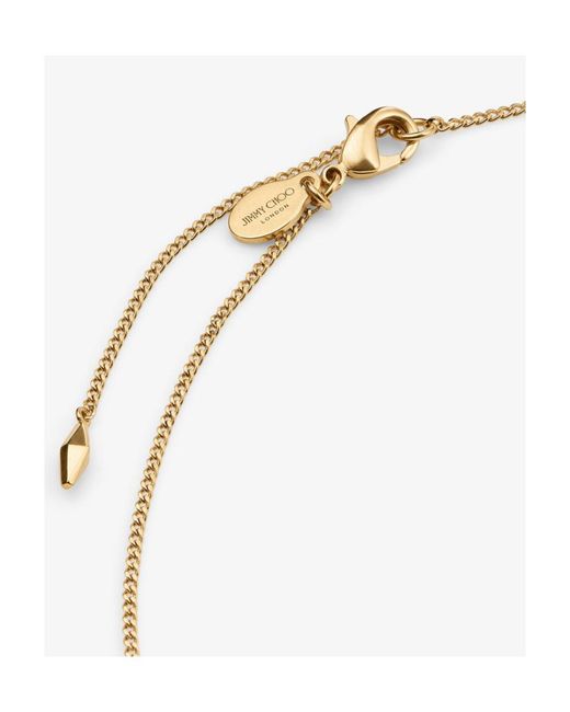 Jimmy Choo White Diamond Jc Chain Series Chain Necklace