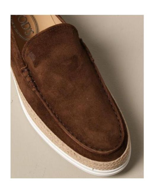 Tod's Brown Almond Toe Slip-On Loafers for men