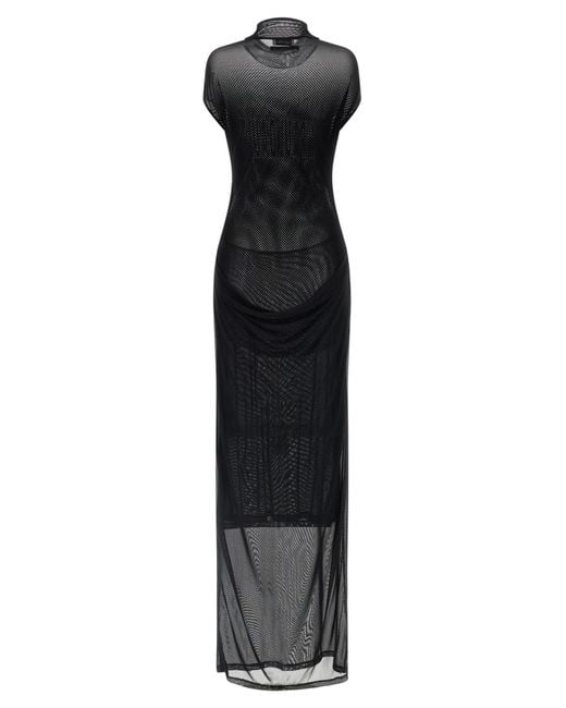 Jean Paul Gaultier Black Flocked Dress