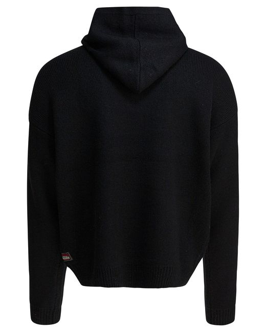 Stussy Blue Stüssy Quarter Zip Knit Hoodie for men