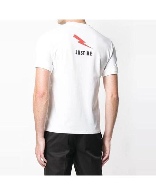 Neil Barrett White Lightning Pattern T-Shirt for men