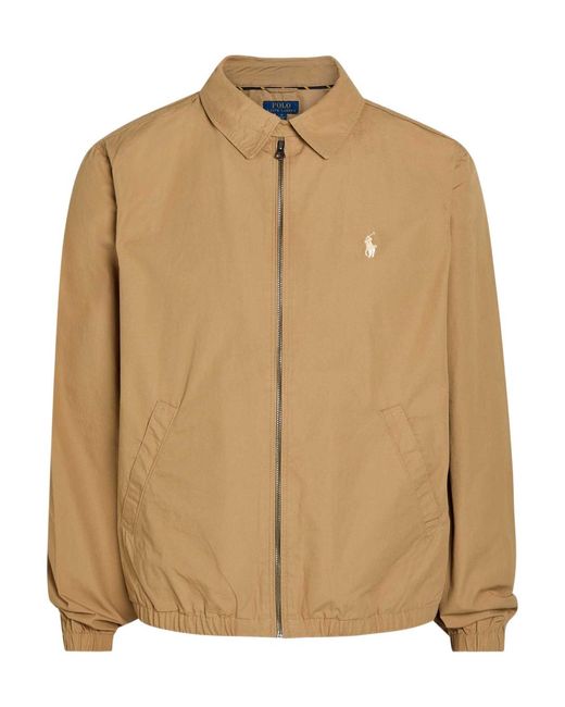 Polo Ralph Lauren Natural Logo-Embroidered Cotton-Poplin Jacket for men
