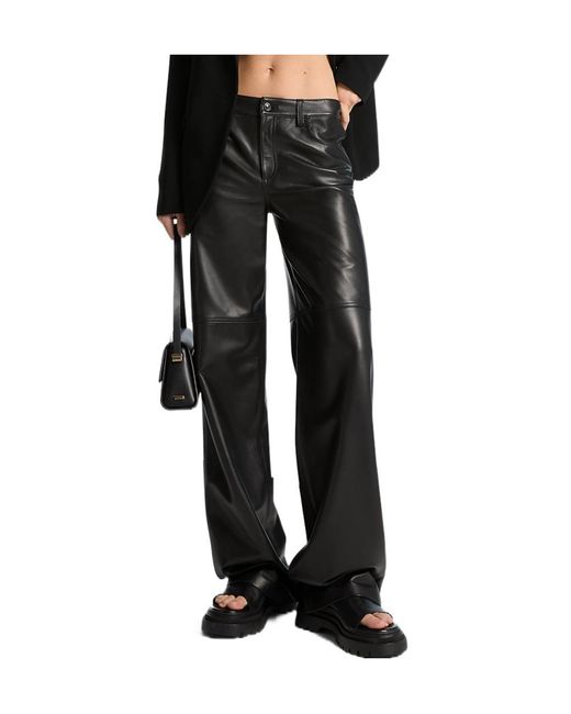MICHAEL Michael Kors Black Michael Kors Button Detailed Wide Leg Pants
