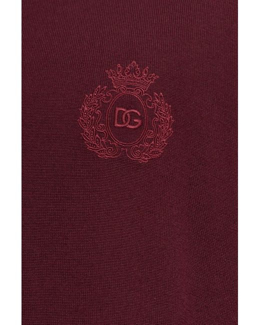 Dolce & Gabbana Purple Long-Sleeved Knit Polo Shirt for men