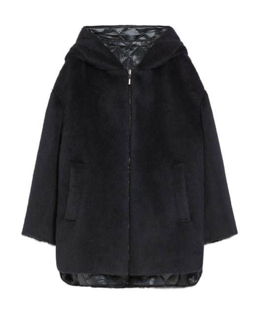 Max Mara Black The Cube Zip-Up Long-Sleeved Reversible Coat