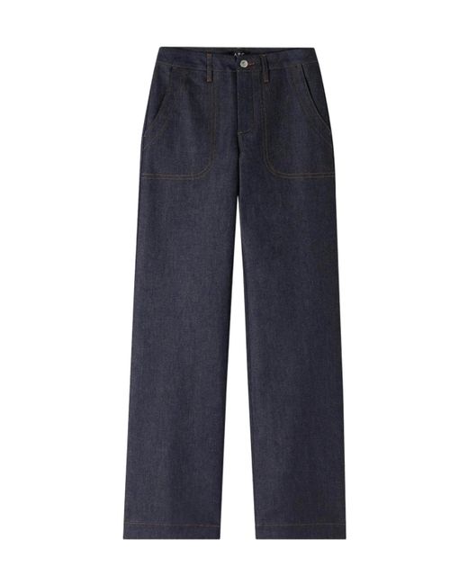 A.P.C. Blue Straight Leg Jeans