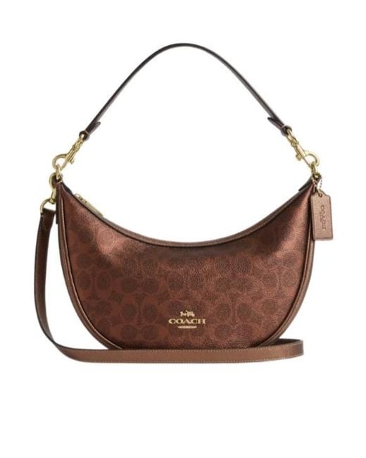 COACH Brown Aria Shoulder Bag