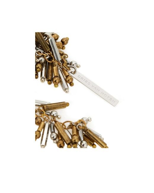 Dries Van Noten White 'Embroidered Scarf' Necklace
