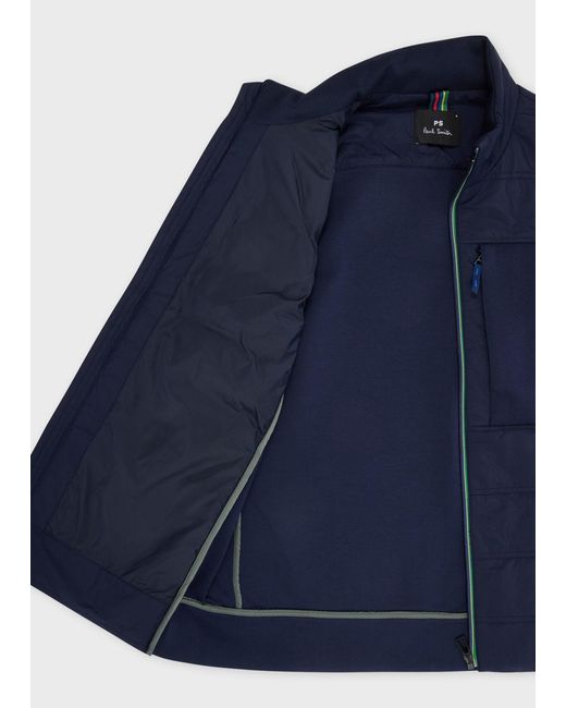 Paul Smith Blue Ps Quilted Zipped Jacket for men