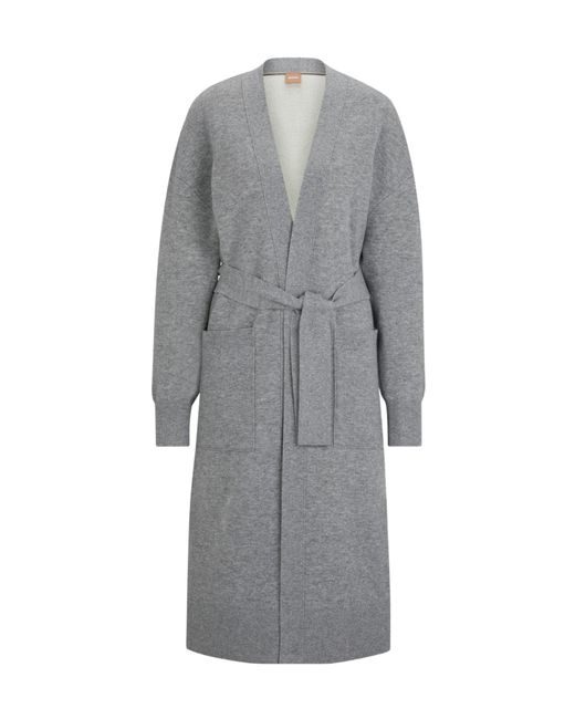 Boss Gray Long Knit Cardigan