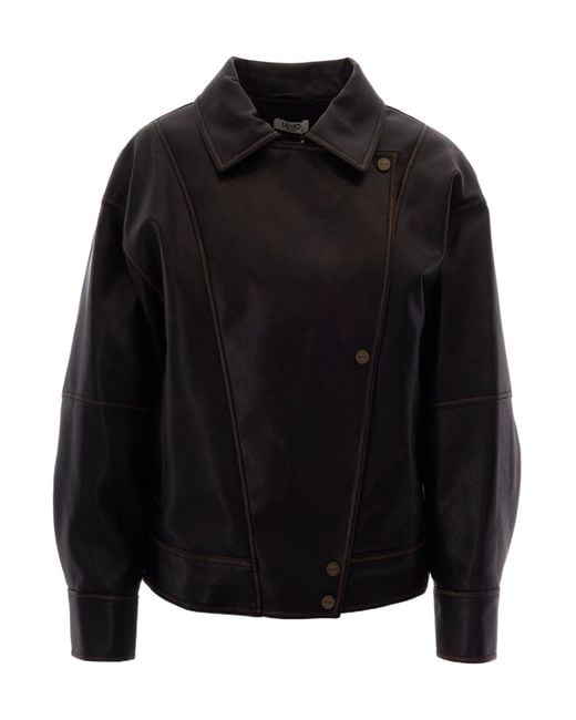 Liu Jo Black Button Detailed Long-Sleeved Jacket