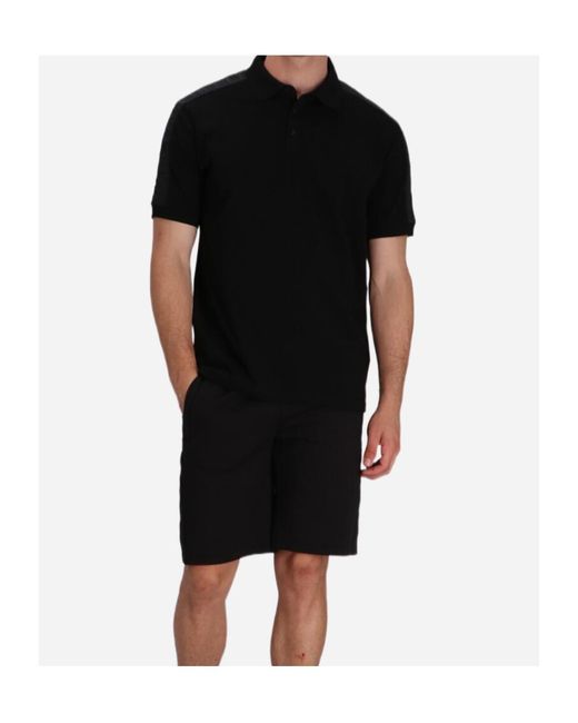 Karl Lagerfeld Black Short-Sleeved Polo Shirt for men