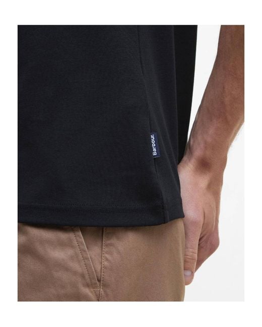 Barbour Black Corpatch Tailored Short-Sleeved Polo Shirt for men