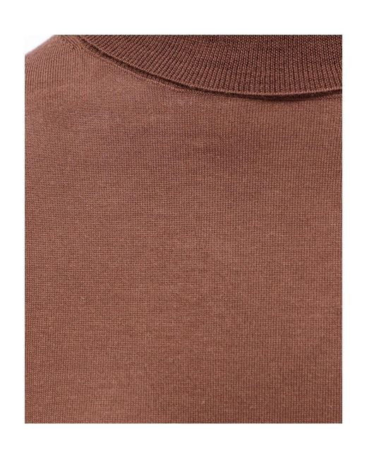 Aspesi Brown Fine Knit Turtleneck Sweater