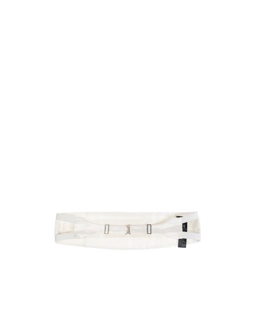 Giorgio Armani White Hook Buckle Satin Belly Belt for men