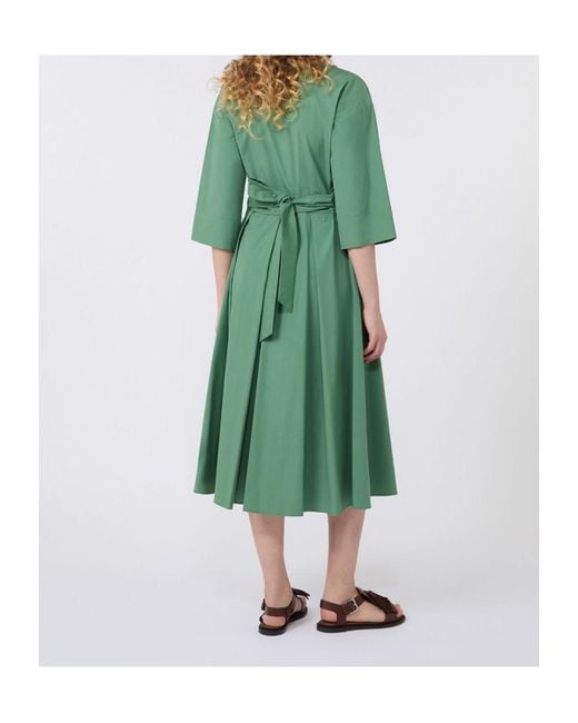 Weekend by Maxmara Green Button-Down Shirt Dress