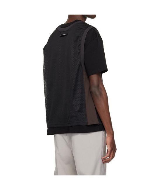 ANDERSSON BELL Black Basketball Jersey Layered T-Shirt for men