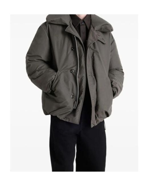 Lemaire Gray Long-Sleeved Puffer Jacket for men