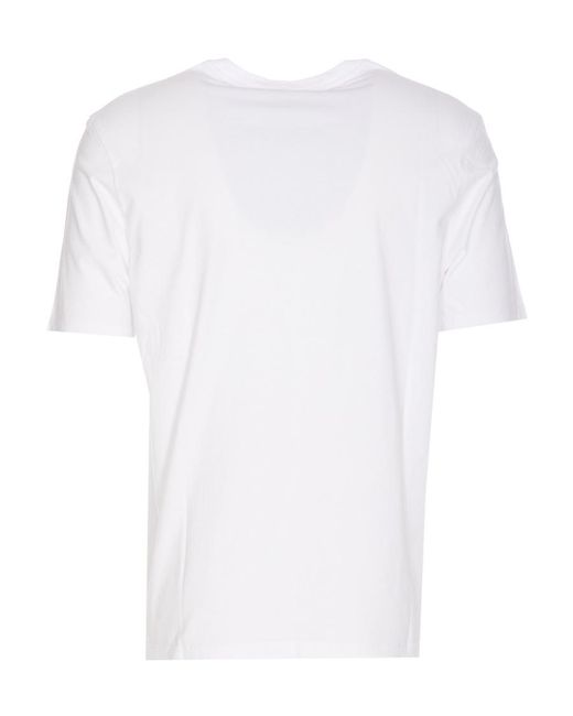 Maison Kitsuné White Maison Kitsuné Fox Champion Printed Crewneck T-Shirt for men