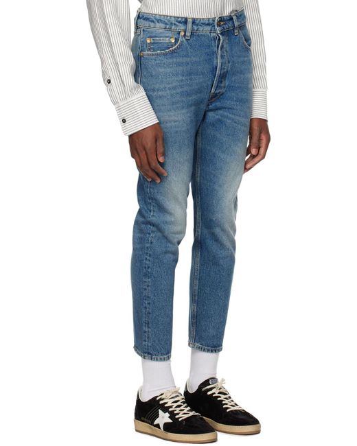 Golden Goose Deluxe Brand Blue Washed Effect Straight Leg Jeans for men