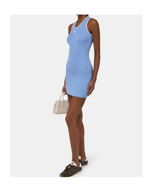 Amiri Blue Logo Detail Sleeveless Dress