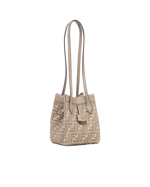 Fendi White Origami Ff Jacquard Mini Shoulder Bag