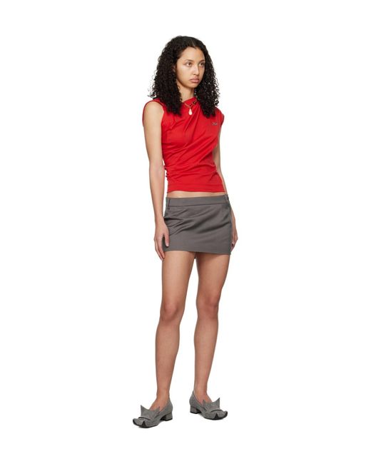 Vivienne Westwood Red Hebo Asymmetric Cotton T-Shirt