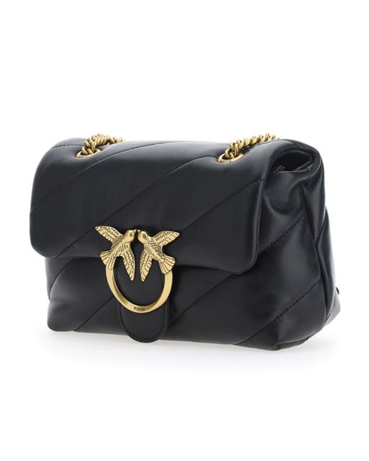Pinko Black Love Puff Quilted Mini Shoulder Bag